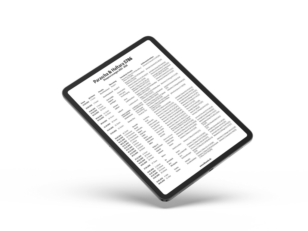 Poster | Parascha & Haftara - Die wöchentlichen Lesungen | 5786 (2025-2026)